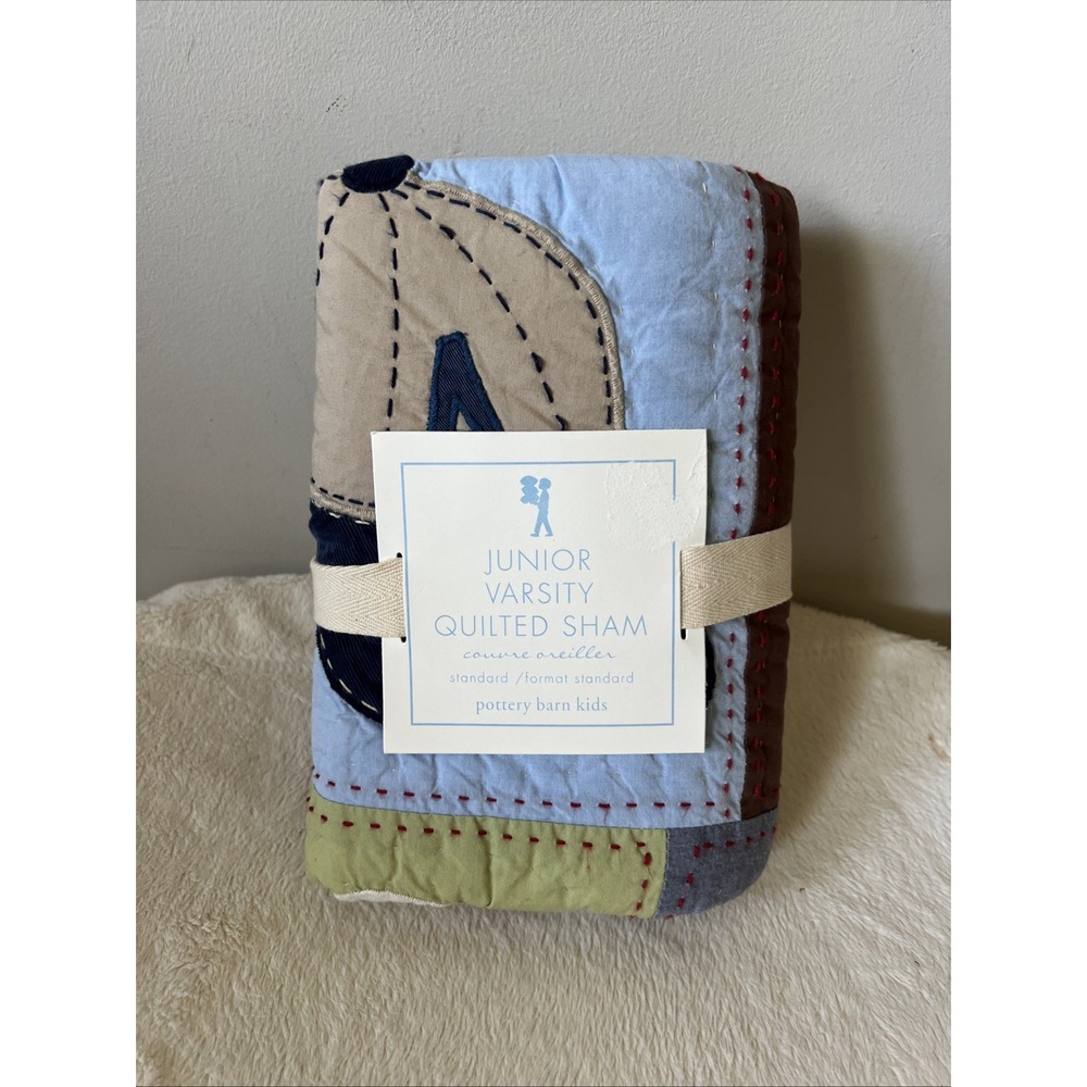 NEW Pottery Barn Kids Jr Varsity Sports Baseball STANDARD QUILTED SHAM